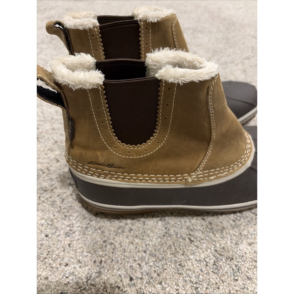 Eddie Bauer Hunt Pac Tan Brown Leather Waterproof Shearling Lined Duck Boot 8.5M - Picture 3 of 8